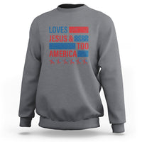 4th Of July Sweatshirt Loves Jesus and America Too - Wonder Print Shop