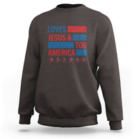 4th Of July Sweatshirt Loves Jesus and America Too - Wonder Print Shop