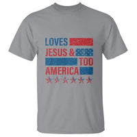 4th Of July T Shirt Loves Jesus and America Too - Wonder Print Shop