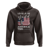 4th Of July Hoodie Loves Jesus and America Too - Wonder Print Shop