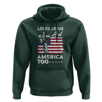 4th Of July Hoodie Loves Jesus and America Too - Wonder Print Shop
