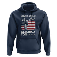 4th Of July Hoodie Loves Jesus and America Too - Wonder Print Shop