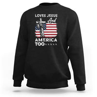 4th Of July Sweatshirt Loves Jesus and America Too - Wonder Print Shop