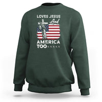 4th Of July Sweatshirt Loves Jesus and America Too - Wonder Print Shop