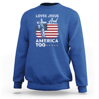 4th Of July Sweatshirt Loves Jesus and America Too - Wonder Print Shop