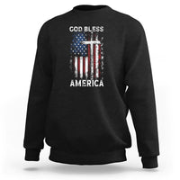 4th Of July Sweatshirt God Bless America Flag Christian - Wonder Print Shop