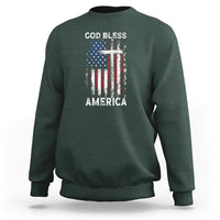 4th Of July Sweatshirt God Bless America Flag Christian - Wonder Print Shop