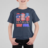 4th Of July T Shirt For Kid Stay Cool USA Flag Patriotic Ice Cream - Wonder Print Shop