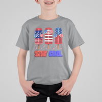4th Of July T Shirt For Kid Stay Cool USA Flag Patriotic Ice Cream - Wonder Print Shop