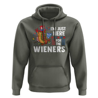 4th Of July Hoodie I'm Just Here For The Wieners Patriotic Hot Dog - Wonder Print Shop