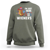 4th Of July Sweatshirt I'm Just Here For The Wieners Patriotic Hot Dog - Wonder Print Shop