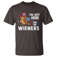 4th Of July T Shirt I'm Just Here For The Wieners Patriotic Hot Dog - Wonder Print Shop