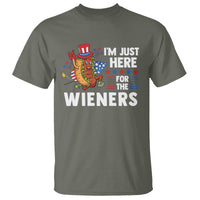 4th Of July T Shirt I'm Just Here For The Wieners Patriotic Hot Dog - Wonder Print Shop