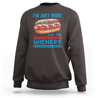 4th Of July Sweatshirt I'm Just Here For The Wieners Patriotic Hot Dog - Wonder Print Shop