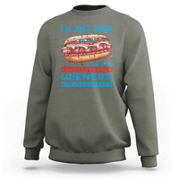 4th Of July Sweatshirt I'm Just Here For The Wieners Patriotic Hot Dog - Wonder Print Shop