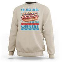 4th Of July Sweatshirt I'm Just Here For The Wieners Patriotic Hot Dog - Wonder Print Shop