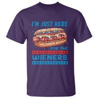 4th Of July T Shirt I'm Just Here For The Wieners Patriotic Hot Dog - Wonder Print Shop