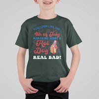 You Look Like The 4th Of July Funny Hot Dog T Shirt For Kid