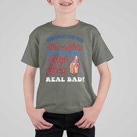 You Look Like The 4th Of July Funny Hot Dog T Shirt For Kid