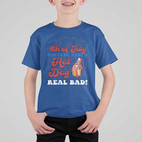 You Look Like The 4th Of July Funny Hot Dog T Shirt For Kid