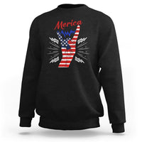 Merica Rock Sign 4th Of July Sweatshirt - Wonder Print Shop