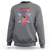Merica Rock Sign 4th Of July Sweatshirt - Wonder Print Shop