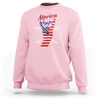 Merica Rock Sign 4th Of July Sweatshirt - Wonder Print Shop