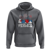 4th Of July Cat Lover Hoodie Meowica Patriotic American Flag Fireworks - Wonder Print Shop