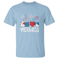 4th Of July Cat Lover T Shirt Meowica Patriotic American Flag Fireworks - Wonder Print Shop