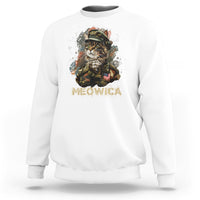 4th Of July Cat Lover Sweatshirt Meowica Patriotic US Army Cat - Wonder Print Shop
