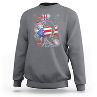 4th Of July Sweatshirt Bigfoot Fireworks Sasquatch American Flag - Wonder Print Shop