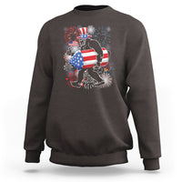 4th Of July Sweatshirt Bigfoot Fireworks Sasquatch American Flag - Wonder Print Shop