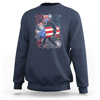 4th Of July Sweatshirt Bigfoot Fireworks Sasquatch American Flag - Wonder Print Shop