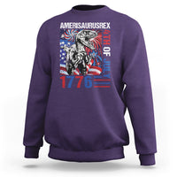 4th Of July Dinosaur Sweatshirt Amerisaurus Fireworks Patriotic Independence Day - Wonder Print Shop