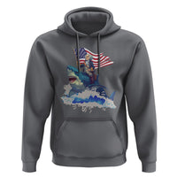 Funny 4th Of July Hoodie George Washington Riding Shark Patriotic Independence Day - Wonder Print Shop