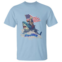 Funny 4th Of July T Shirt George Washington Riding Shark Patriotic Independence Day - Wonder Print Shop