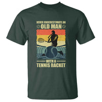 Funny Tennis T Shirt Never Underestimate An Old Man With A Tennis Racket - Wonder Print Shop