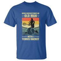 Funny Tennis T Shirt Never Underestimate An Old Man With A Tennis Racket - Wonder Print Shop