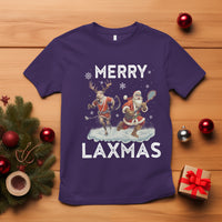 Christmas Sport T Shirt Merry LAXMAS Santa Reindeer Play Lacrosse - Wonder Print Shop
