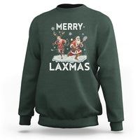 Christmas Sport Sweatshirt Merry LAXMAS Santa Reindeer Play Lacrosse - Wonder Print Shop