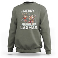 Christmas Sport Sweatshirt Merry LAXMAS Santa Reindeer Play Lacrosse - Wonder Print Shop