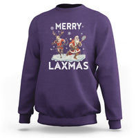Christmas Sport Sweatshirt Merry LAXMAS Santa Reindeer Play Lacrosse - Wonder Print Shop