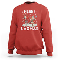 Christmas Sport Sweatshirt Merry LAXMAS Santa Reindeer Play Lacrosse - Wonder Print Shop