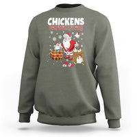 Christmas Sweatshirt Chickens For Everybody Santa Present Chimney - Wonder Print Shop