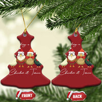 Funny Xmas Farmer Christmas Ornament Making A List Chicken It Twice - Wonder Print Shop