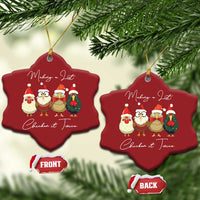Funny Xmas Farmer Christmas Ornament Making A List Chicken It Twice - Wonder Print Shop