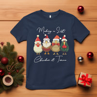 Christmas T Shirt Making A List Chicken It Twice Cute Santa Cuck - Wonder Print Shop