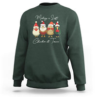 Christmas Sweatshirt Making A List Chicken It Twice Cute Santa Cuck - Wonder Print Shop