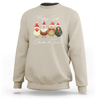 Christmas Sweatshirt Making A List Chicken It Twice Cute Santa Cuck - Wonder Print Shop
