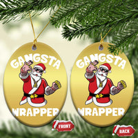 Gangsta Wrapper Funny Xmas Santa Hip Hop Christmas Ornament - Wonder Print Shop